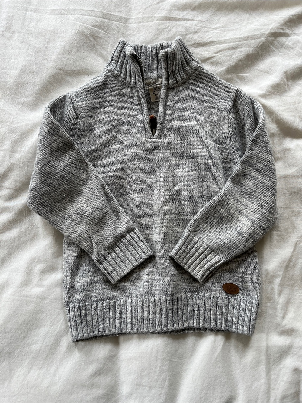 H&M Light Gray Kids Quarter-Zip Sweater